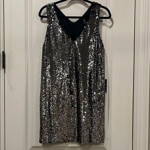 Sequin Sleeveless Dress - Silver - NYE - forever21 - MEDIUM